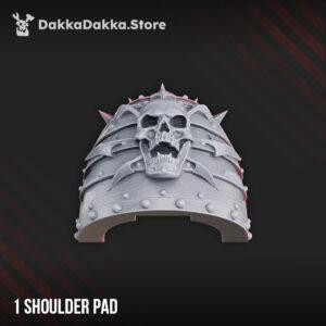 CW Skull with Spikes Shoulder Pads Front
