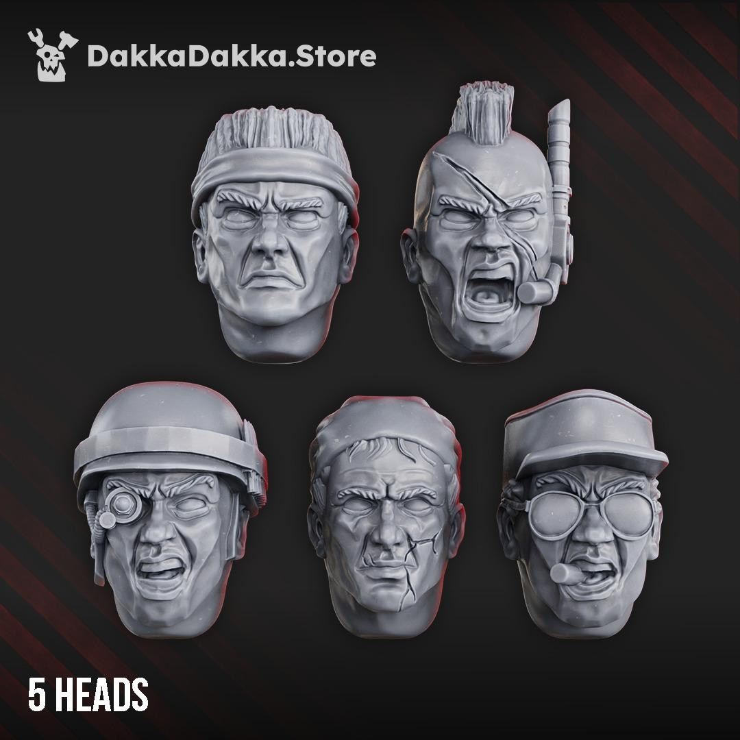 Jungle Fighters Head Bits "Commandos" Set x5
