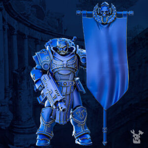 Legio Prima Victrix Bannerman – Prime Armored Space Standard Bearer front