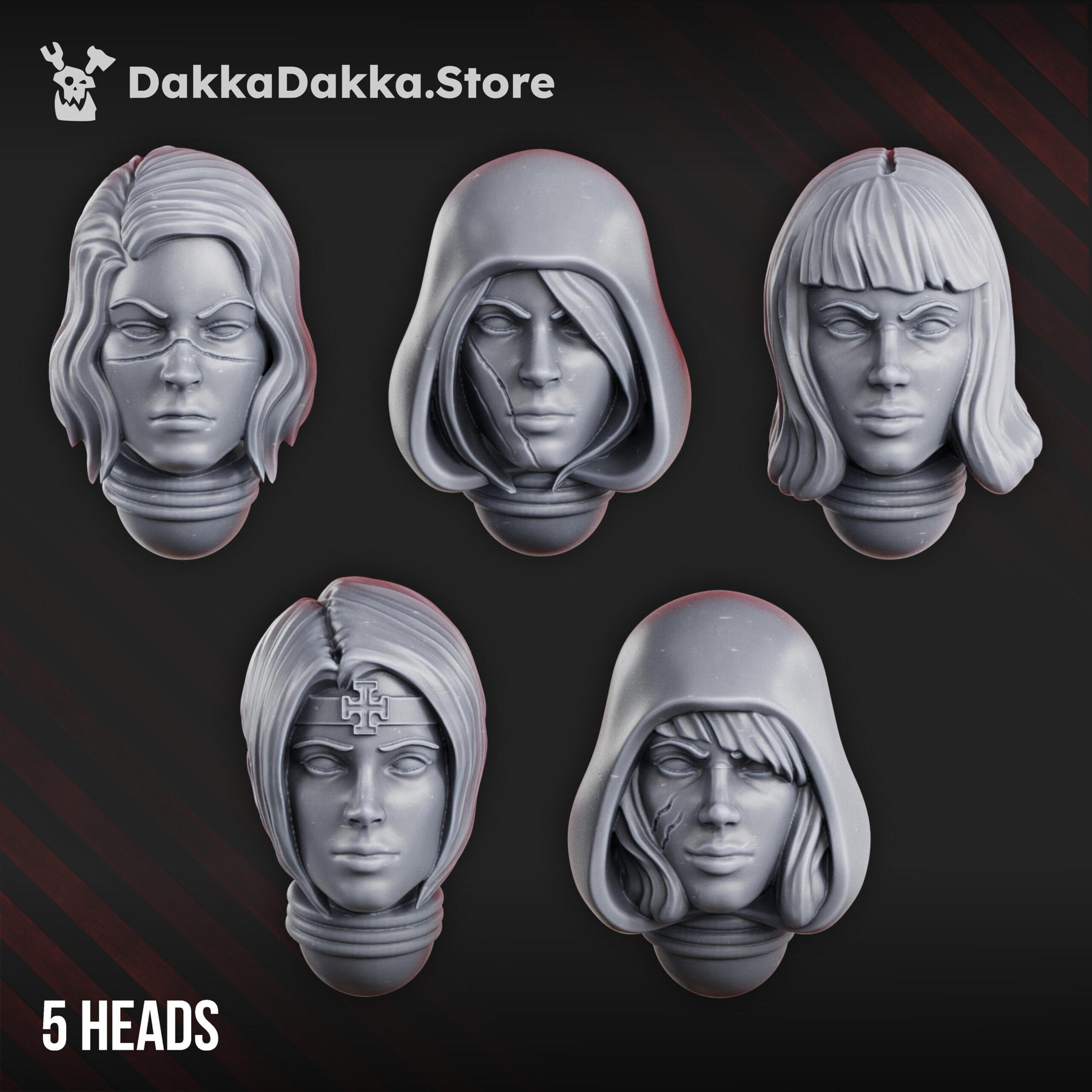 War Sisters Head Bits Great Martyrs Set x5